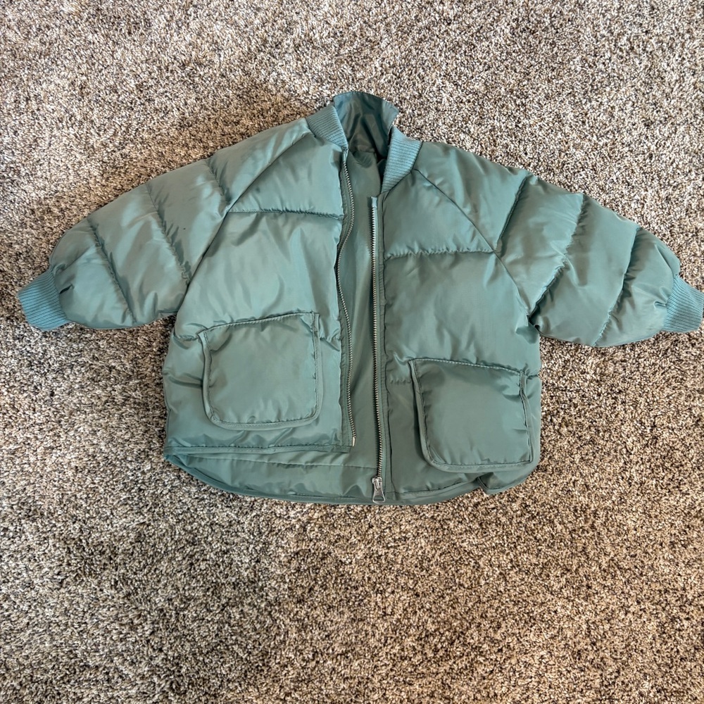 Zara Mint Green Puffer Jacket